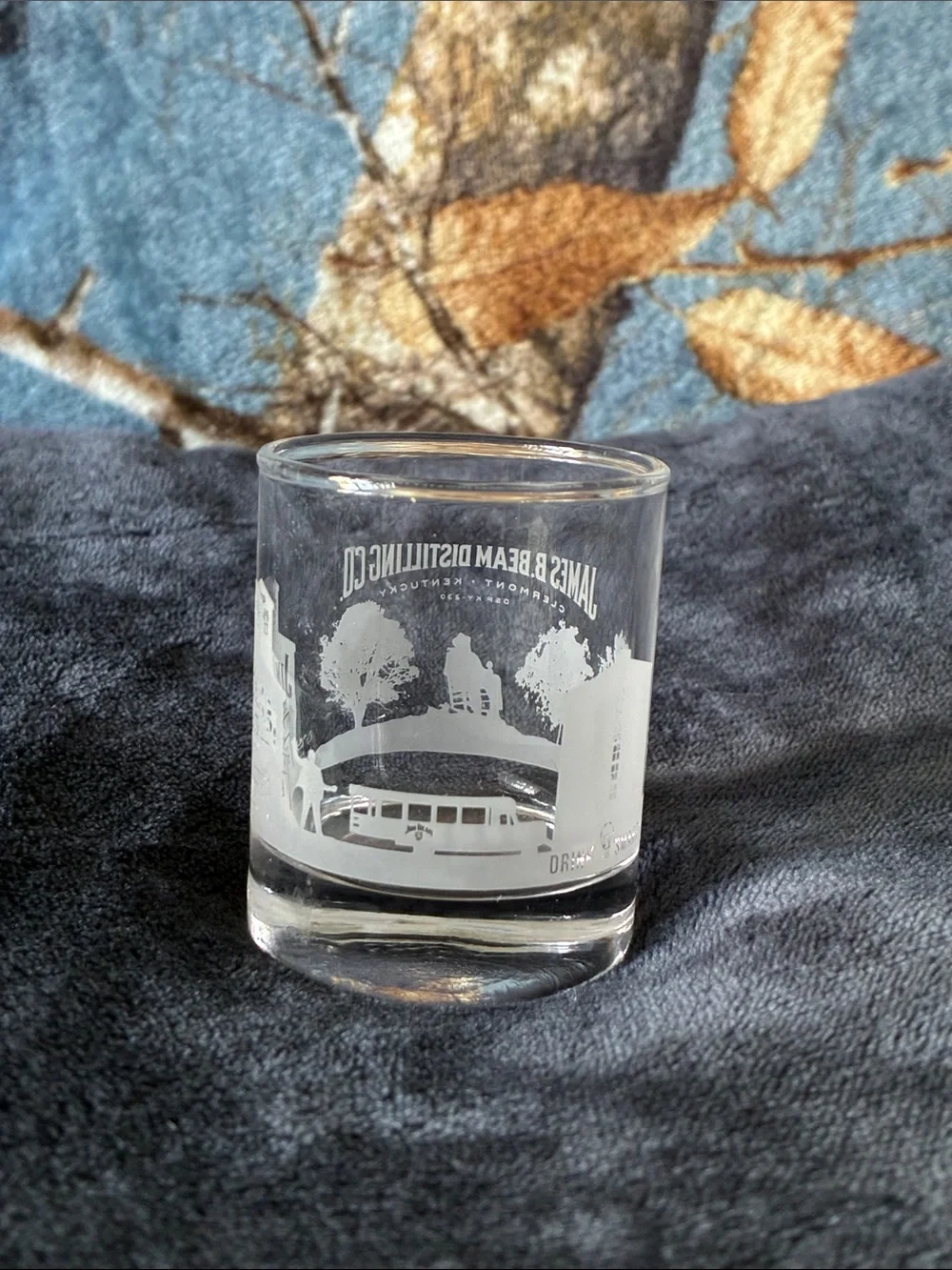 6 JIM BEAM, SHOT GLASS W/WHITE ETCHED WRITING, CELEBRATING 225 YEARS OF FAMILY